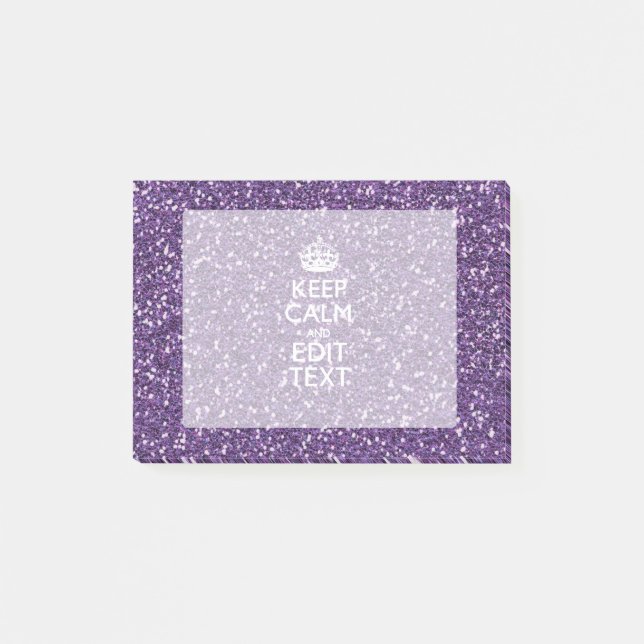 Behålla Lugn och få din textglor Mauve Post-it Block (Framsida)