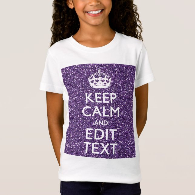 Behålla Lugn och få din textglor Mauve T Shirt (Framsida)