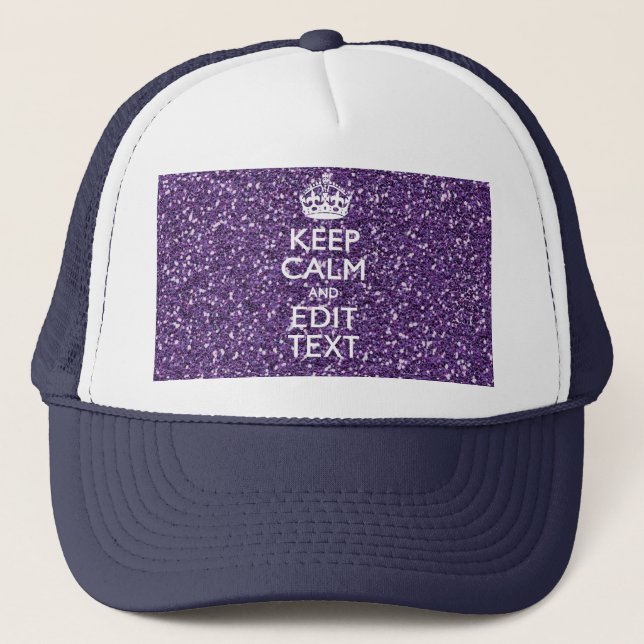 Behålla Lugn och få din textglor Mauve Truckerkeps (Framsida)