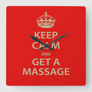 Behålla Lugn och få massage Fyrkantig Klocka