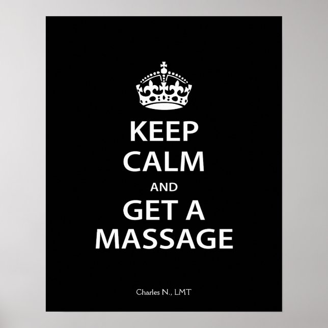 Behålla Lugn och få massage Poster (Framsidan)