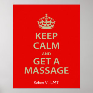 Behålla Lugn och få massage Poster