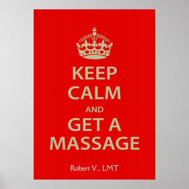 Behålla Lugn och få massage Poster (Framsidan)