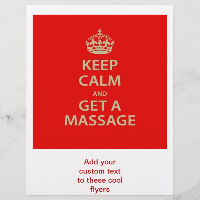 Behålla Lugn och få massage Reklamblad (Framsidan)
