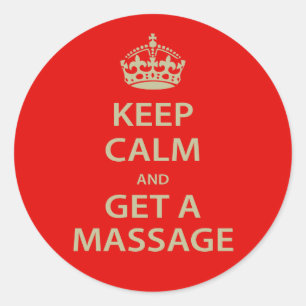 Behålla Lugn och få massage Runt Klistermärke