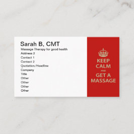 Behålla Lugn och få massage Tidsbeställning Kort