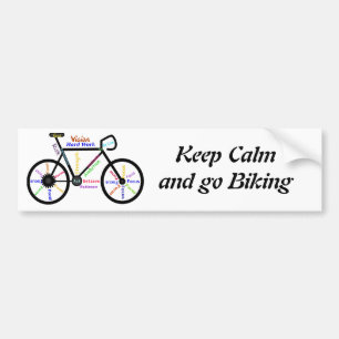 Behålla Lugn och gå till Biking, med Motivational Bildekal