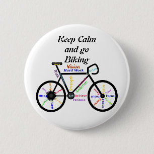 Behålla Lugn och gå till Biking, med Motivational Knapp