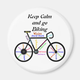 Behålla Lugn och gå till Biking, med Motivational Magnet