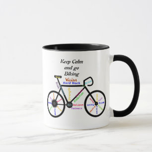 Behålla Lugn och gå till Biking, med Motivational Mugg
