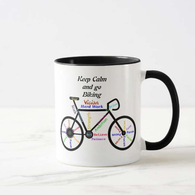 Behålla Lugn och gå till Biking, med Motivational  Mugg (Höger)