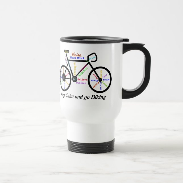 Behålla Lugn och gå till Biking, med Motivational  Resemugg (Höger)