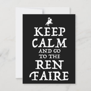 Behålla Lugn och gå till Ren Faire Vykort