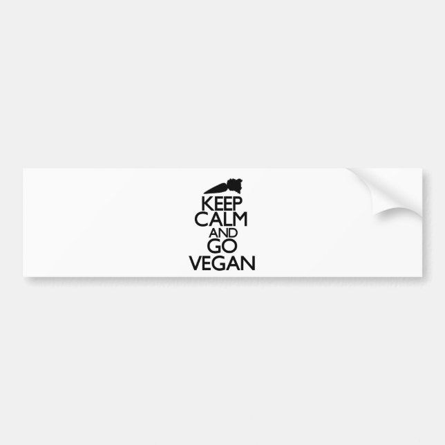 Behålla lugn och gå vegan bildekal (Framsidan)