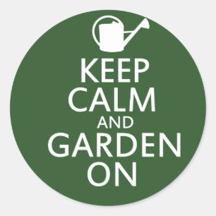 Behålla Lugn och Garden On Runt Klistermärke
