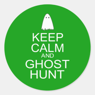 Behålla Lugn och Ghost Hunt (Parody) Runt Klistermärke