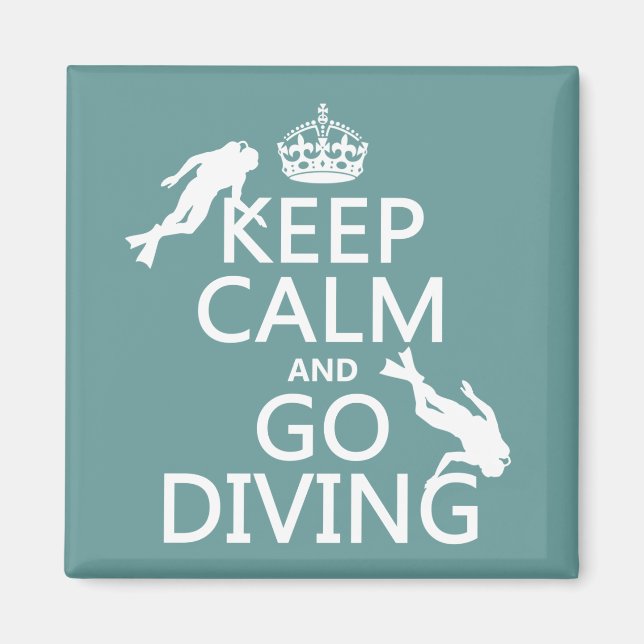 Behålla Lugn och Go (scuba) Diving (all färg) Magnet (Framsidan)