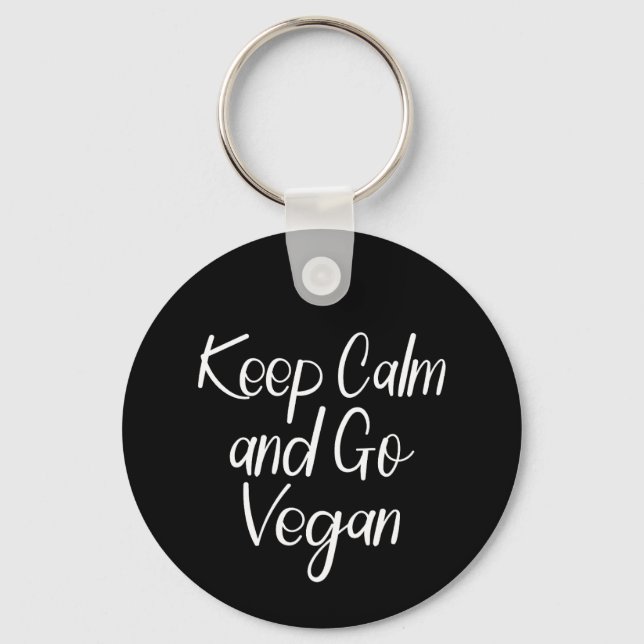 Behålla Lugn och Go Vegan Nyckelring (Framsida)