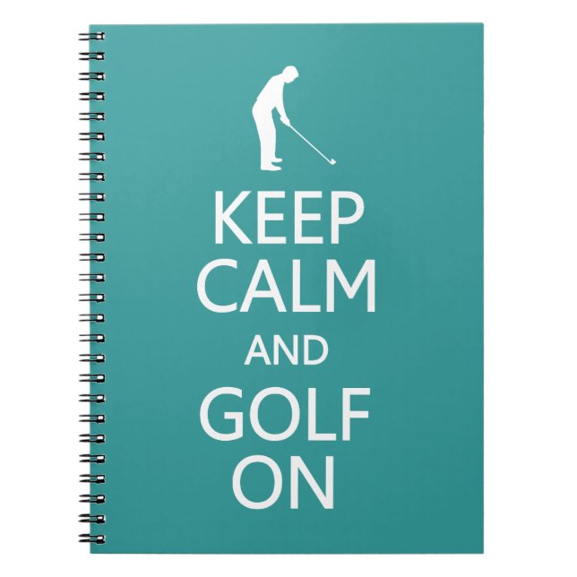 Behålla Lugn och Golf On anpassningsbar färg bärba Anteckningsbok (Framsidan)