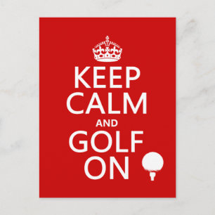 Behålla Lugn och Golf On - finns i alla färg Vykort