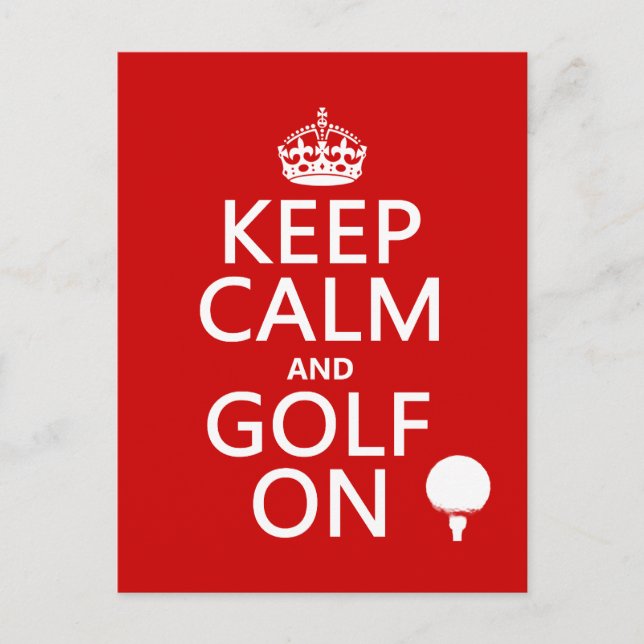 Behålla Lugn och Golf On - finns i alla färg Vykort (Framsida)