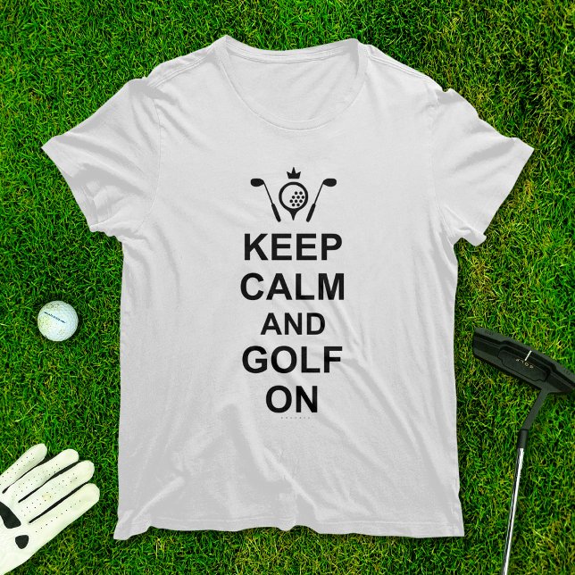 Behålla Lugn och Golf on Golfing Quote Roligt Golf T Shirt (Skapare uppladdad)