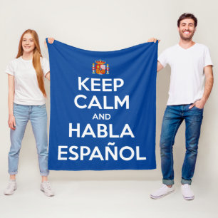 Behålla Lugn och Habla Español Fleecefilt