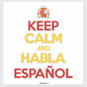 Behålla Lugn och Habla Español Klistermärken