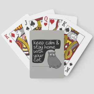 Behålla Lugn och håll dig hemma med din katt Casinokort
