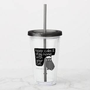 Behålla Lugn och håll dig hemma med din katt Take Away Mugg