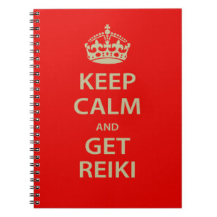 Behålla Lugn och Hämta Reiki Anteckningsbok Med Spiral