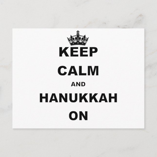 BEHÅLLA LUGN OCH HANUKKAH OM HELG VYKORT (Framsida)
