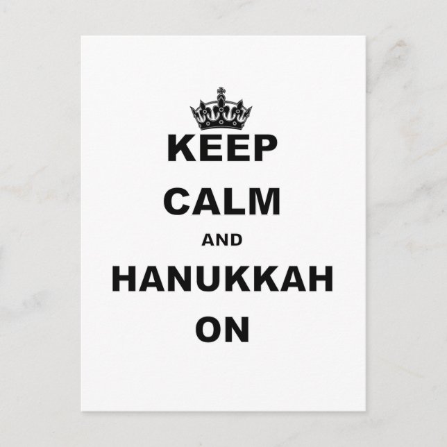 BEHÅLLA LUGN OCH HANUKKAH OM HELG VYKORT (Framsida)