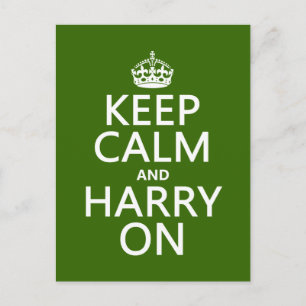 Behålla Lugn och Harry On (oavsett färg) Vykort