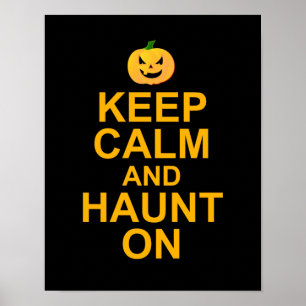 Behålla Lugn och Haunt On, Halloween Poster