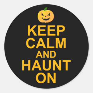 Behålla Lugn och Haunt On, Halloween Runt Klistermärke