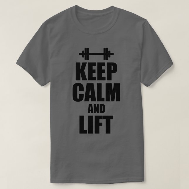 Behålla Lugn och Hiss Gym Fitness Quote T Shirt (Design framsida)