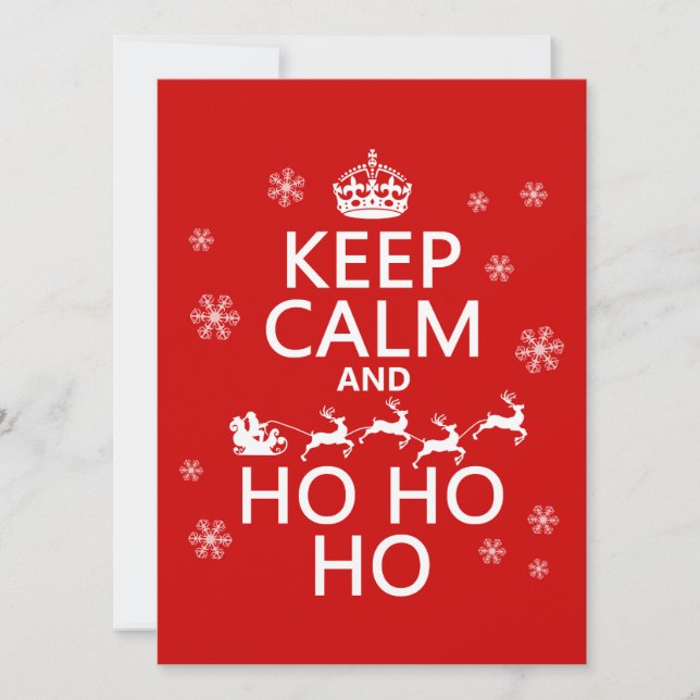 Behålla Lugn och Ho Ho Ho Inbjudningar (Framsida)