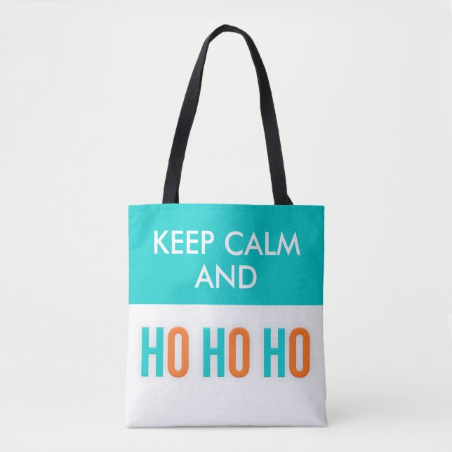 Behålla Lugn och HO HO Jul Tote bags Tygkasse (Framsida)