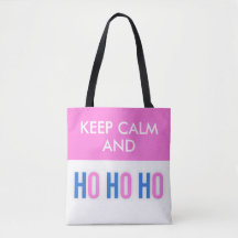 Behålla Lugn och HO HO Jul Tote bags