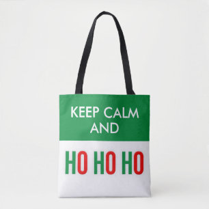 Behålla Lugn och HO HO Jul Tote bags Tygkasse