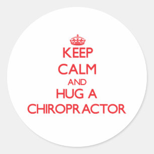 Behålla Lugn och Hug a Chiropractor Runt Klistermärke