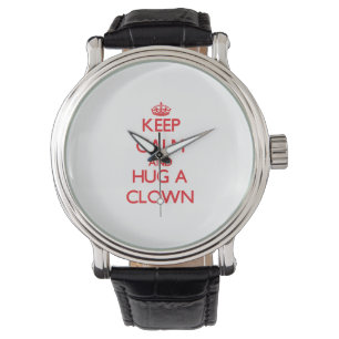 Behålla Lugn och Hug a Clown Armbandsur
