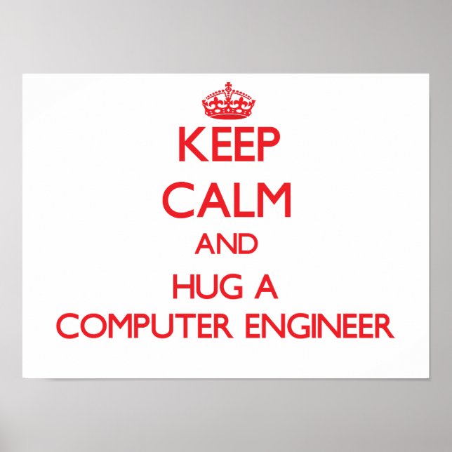 Behålla Lugn och Hug a Computer Ingenjör Poster (Framsidan)