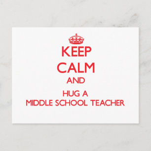 Behålla Lugn och Hug a Mitten School Teacher Vykort