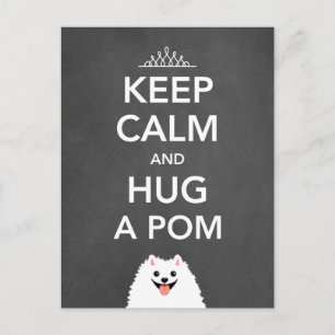 Behålla Lugn och Hug a Pom - Pommern Vykort