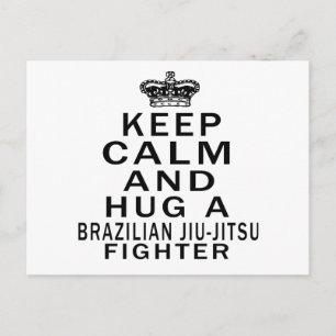 Behålla Lugn och Hug Brazilian Jiu-Jitsu Fighter Vykort