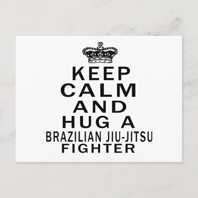 Behålla Lugn och Hug Brazilian Jiu-Jitsu Fighter Vykort (Framsida)