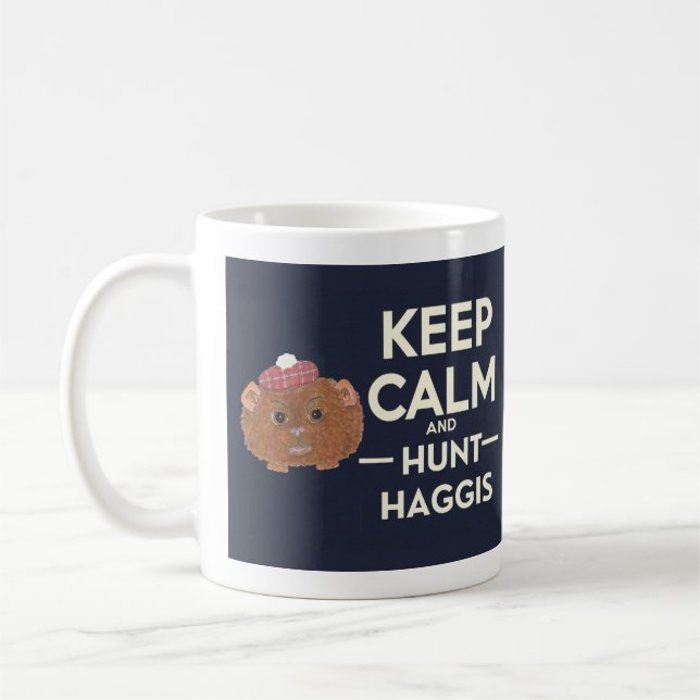 Behålla Lugn och Hunt Haggis Scottish Kaffemugg (Vänster)