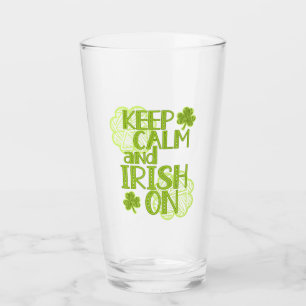 Behålla Lugn och Irish On Roligt St. Patrick's Day Glaskopp